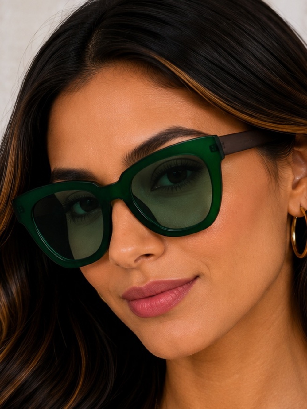 Green Oversized Square Sunglasses Women’s Fashion Statement Shades NWOT